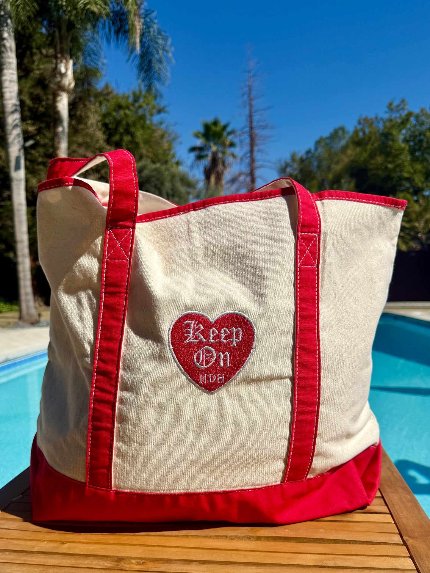 Keep On Embroidered Tote Bag