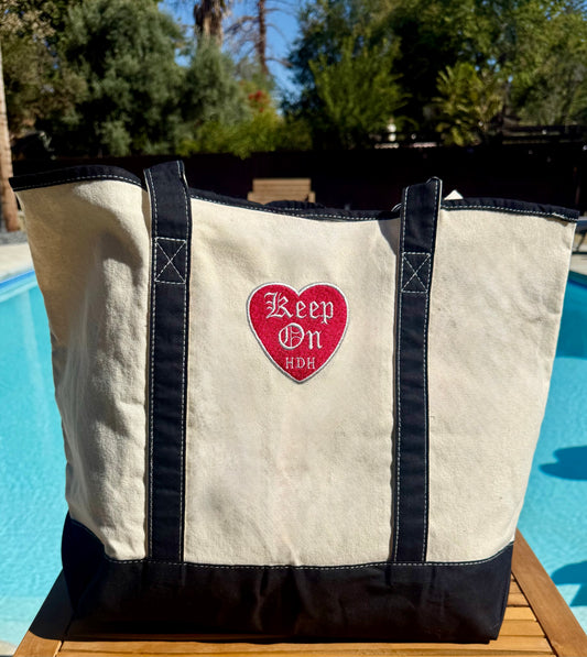Keep On Embroidered Tote Bag