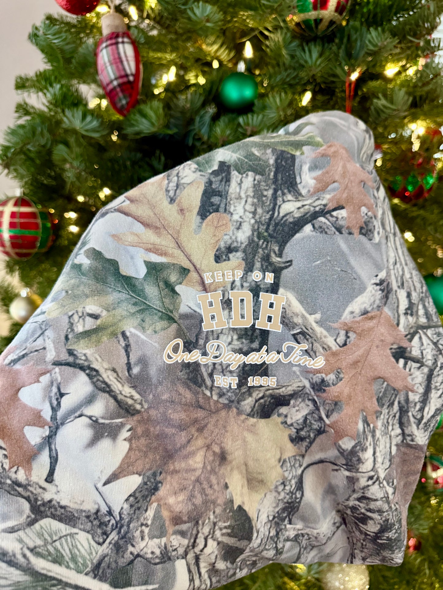 One Day at a Time- Vintage Wood Camo Long Sleeve